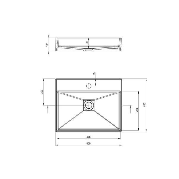 Lavoar pe blat alb Deante Correo 50 cm [3]