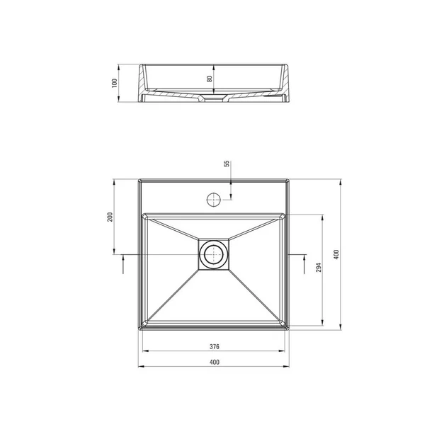 Lavoar pe blat gri metalic Deante Correo 50 cm [3]