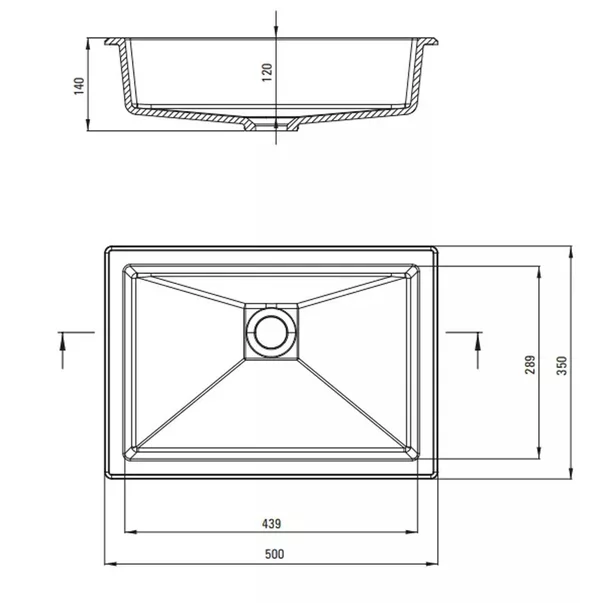 Lavoar sub blat gri metalic Deante Correo 50 cm [2]