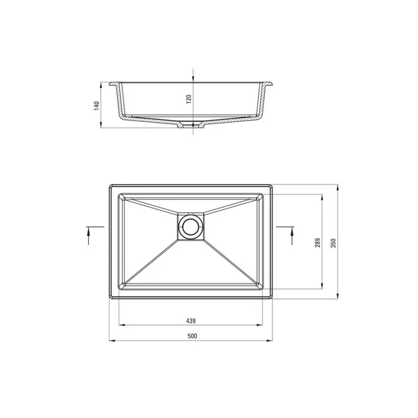 Lavoar sub blat antracit metalic Deante Correo 50 cm [3]