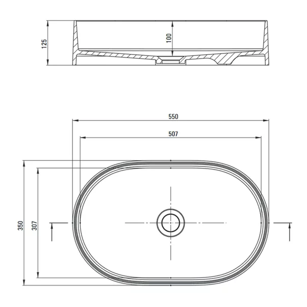 Lavoar pe blat alb Deante Silia 55 cm [3]
