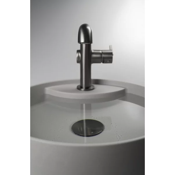 Lavoar pe blat gri metalic cu orificiu baterie Deante Silia 36 cm [5]