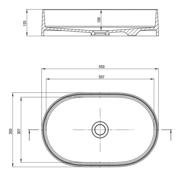 Lavoar pe blat gri metalic Deante Silia 55 cm [3]