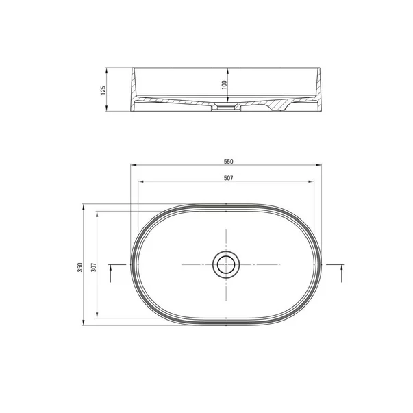 Lavoar pe blat antracit metalic Deante Silia 55 cm [2]