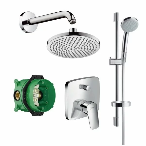 Sisteme de dus incastrate - Sistem de dus Hansgrohe Design Croma Logis cu palarie de dus crom