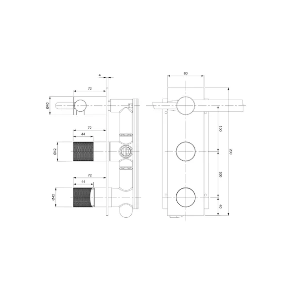 Baterie cada - dus incastrata Omnires Contour antracit periat cu corp ingropat si set de dus [2]