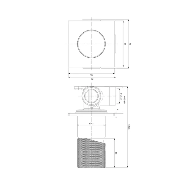 Baterie dus incastrata Omnires Contour antracit periat cu corp ingropat [2]