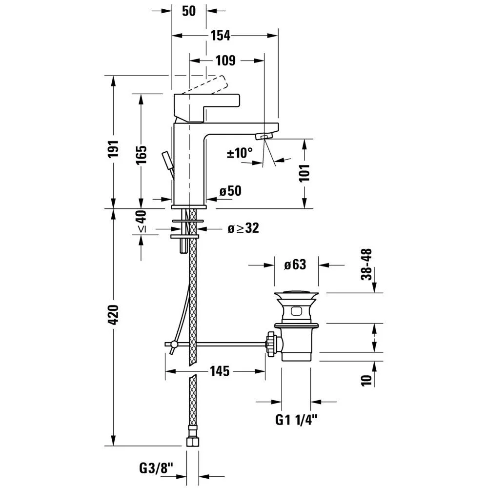 Baterie lavoar Duravit D-Neo, M [3]