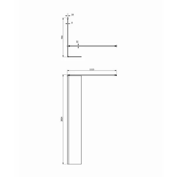 Paravan de dus tip Walk-in Omnires Marina negru mat/transparent 100 cm [2]