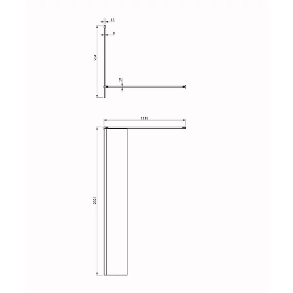 Pachet paravan dus Walk-In Omnires Marina crom 100x200 cm si coloana de dus Hansgrohe crometta crom [3]