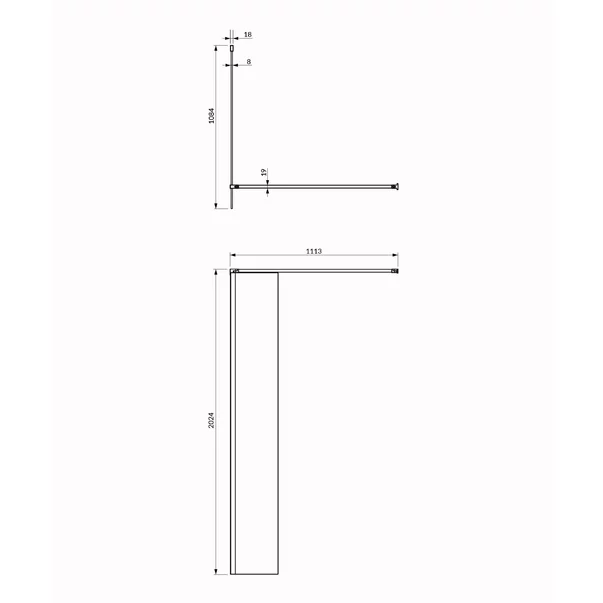Pachet paravan dus Walk-In Omnires Marina negru 110x200 cm si coloana de dus Hansgrohe Vernis Blend negru [3]
