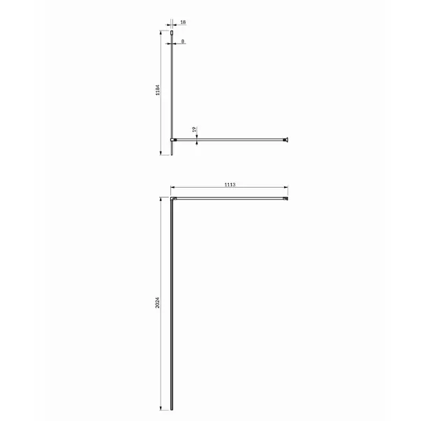 Paravan de dus tip Walk-in Omnires Marina negru mat/transparent 120 cm [2]