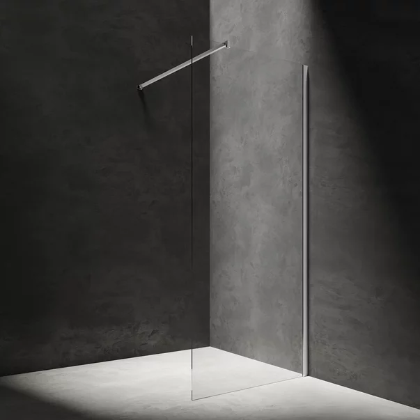 Pachet paravan dus Walk-In Omnires Marina crom 90x200 cm si coloana de dus cu baterie termostatata Grohe Vitalio Start Cube 250 crom lucios [8]