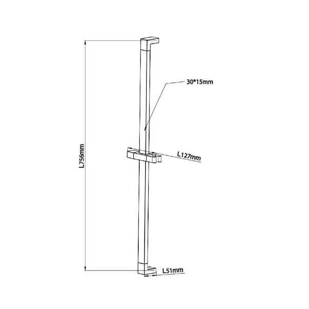 Bara de dus reglabila Omnires 78 cm [2]