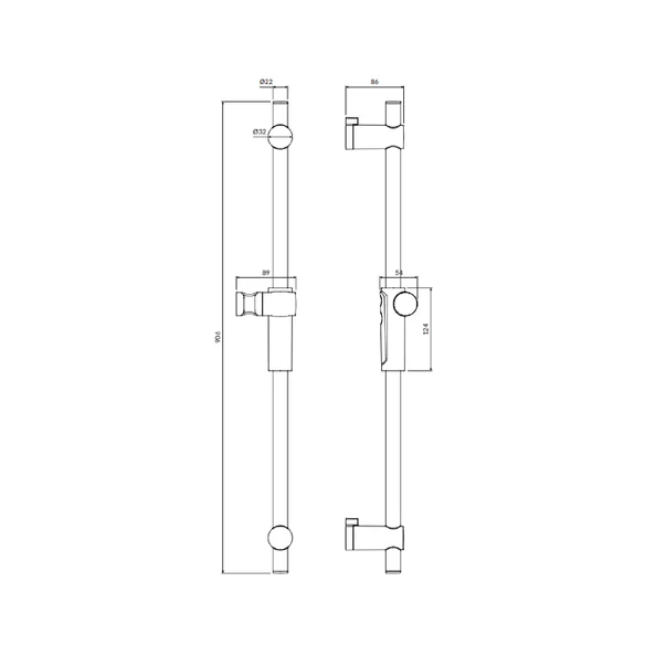 Bara de dus reglabila Omnires 91 cm [2]