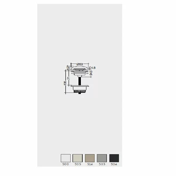 Ventil ceramic gri mat Click-Clack Rak Ceramics Feeling [3]