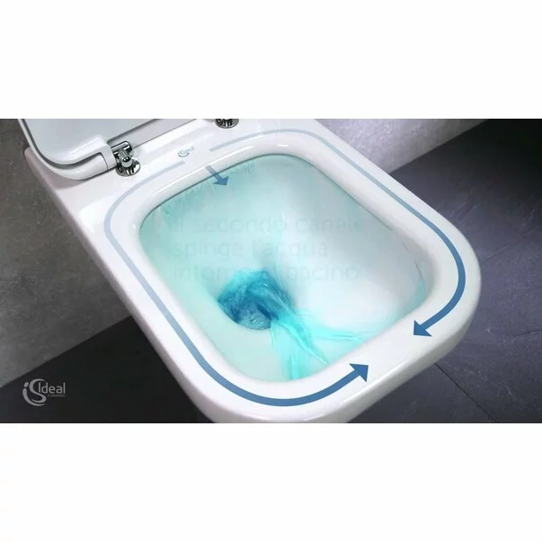 Set vas wc pe pardoseala BTW cu capac softclose slim si bideu Ideal Standard Connect Air Aquablade [7]