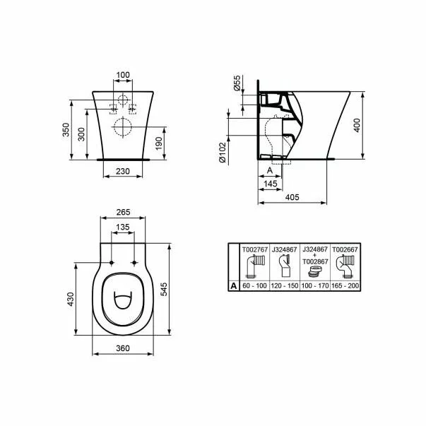 Set vas wc pe pardoseala BTW cu capac softclose slim si bideu Ideal Standard Connect Air Aquablade [8]