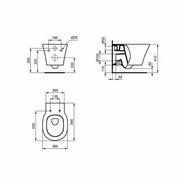 Set vas wc suspendat cu capac softclose si bideu suspendat Ideal Standard Connect Air Aquablade [12]