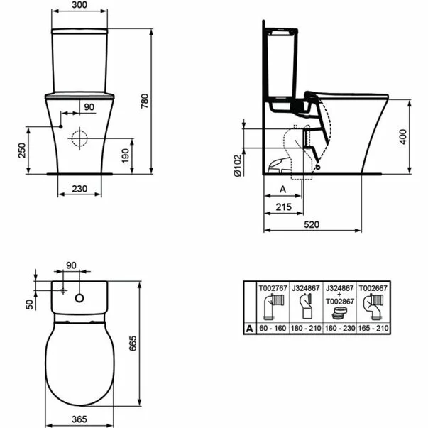 Set vas wc pe pardoseala BTW cu rezervor si capac softclose Ideal Standard Connect Air AquaBlade [8]