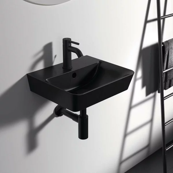 Lavoar suspendat Ideal Standard Connect Air Cube 40x35 cm negru mat [5]