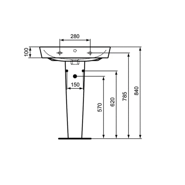 Piedestal pentru lavoar Ideal Standard Connect Air alb [2]
