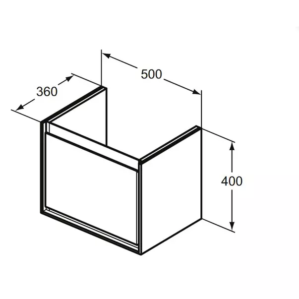Dulap suspendat pentru lavoar maro inchis lemn Ideal Standard Connect Air 50 cm [4]