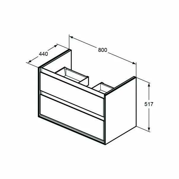 Dulap suspendat pt lavoar Ideal Standard Connect Air mdf alb 80 cm [2]