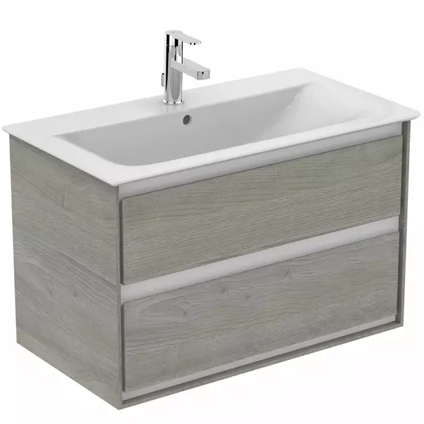  Dulapuri baie - Dulap suspendat pentru lavoar gri deschis lemn Ideal Standard Connect Air 80 cm