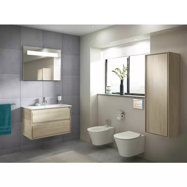  Dulapuri baie - Dulap suspendat pentru lavoar maro deschis lemn Ideal Standard Connect Air 80 cm