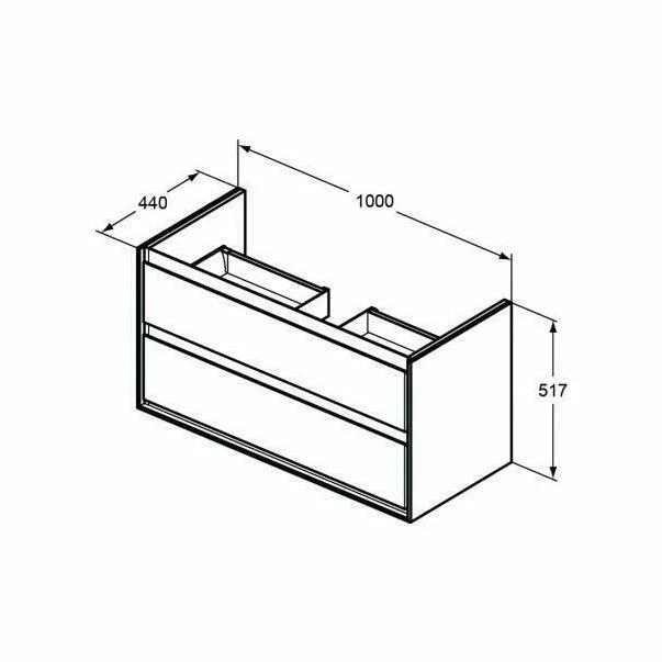 Dulap suspendat pt lavoar Ideal Standard Connect Air mdf alb 100 cm [2]