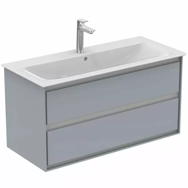 Dulap suspendat pentru lavoar gri deschis mat Ideal Standard Connect Air 100 cm [2]