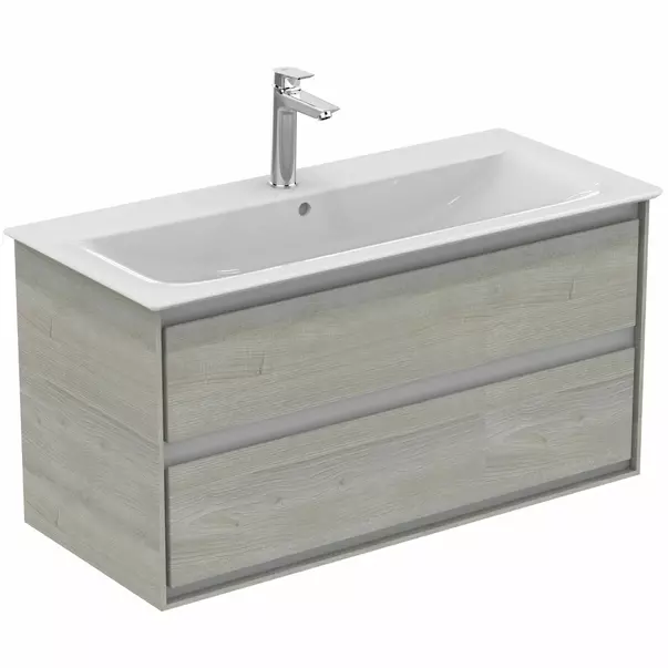  Dulapuri baie - Dulap suspendat pentru lavoar gri deschis lemn Ideal Standard Connect Air 100 cm