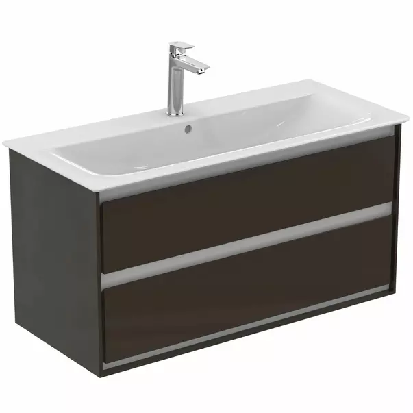  Dulapuri baie - Dulap suspendat pentru lavoar maro inchis lemn Ideal Standard Connect Air 100 cm