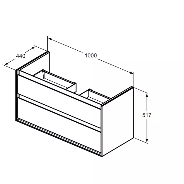 Dulap suspendat pentru lavoar maro inchis lemn Ideal Standard Connect Air 100 cm [4]