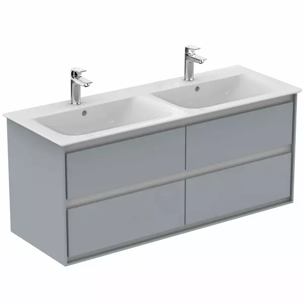  Dulapuri baie - Dulap suspendat pentru lavoar gri deschis mat Ideal Standard Connect Air 120 cm