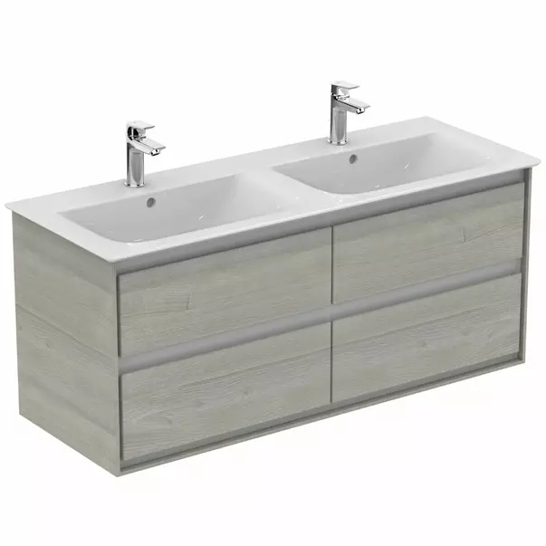 Dulap suspendat pentru lavoar gri deschis lemn Ideal Standard Connect Air 120 cm [3]