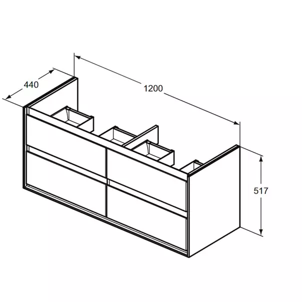 Dulap suspendat pentru lavoar maro inchis lemn Ideal Standard Connect Air 120 cm [4]