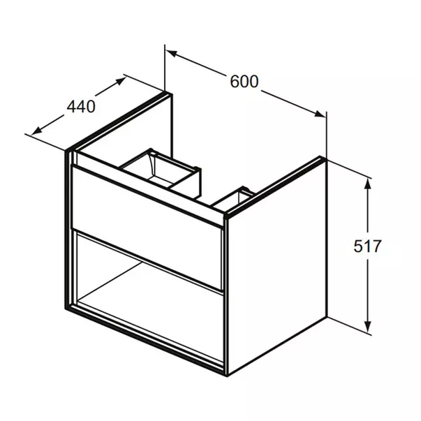 Dulap suspendat pentru lavoar alb Ideal Standard Connect Air 60 cm cu spatiu depozitare E0818B2 [5]