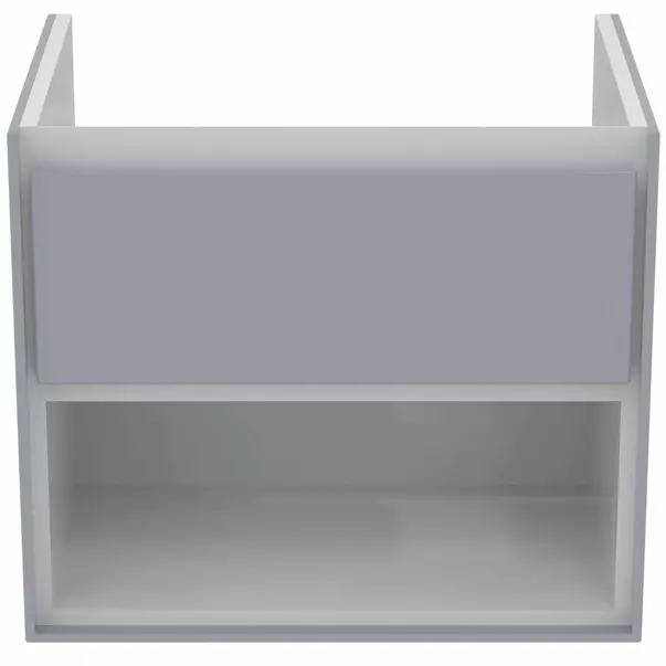Dulap suspendat pentru lavoar gri deschis mat Ideal Standard Connect Air 60 cm cu spatiu depozitare [2]