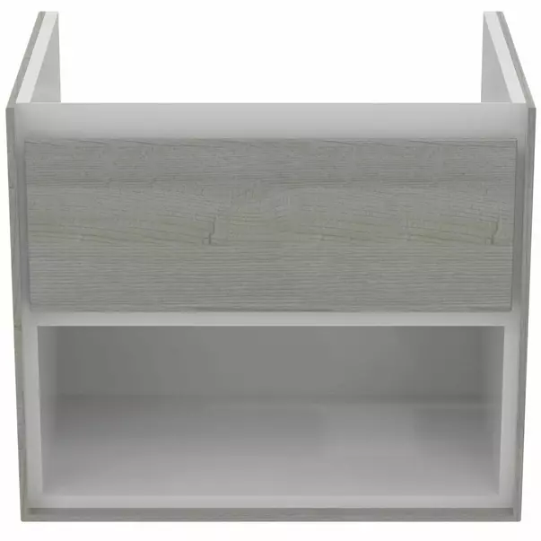 Dulap suspendat pentru lavoar gri deschis lemn Ideal Standard Connect Air 60 cm cu spatiu depozitare [2]