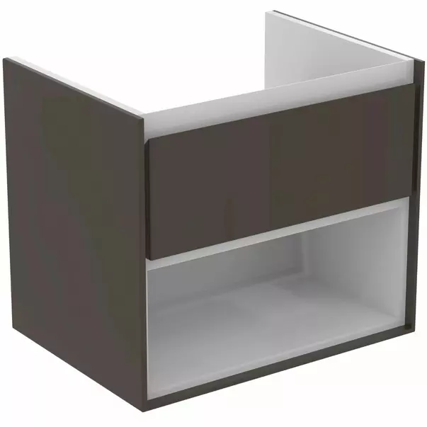 Dulap suspendat pentru lavoar maro inchis lemn Ideal Standard Connect Air 60 cm cu spatiu depozitare [2]