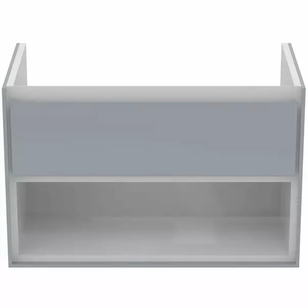  Dulapuri baie - Dulap suspendat pentru lavoar gri deschis mat Ideal Standard Connect Air 80 cm cu spatiu depozitare