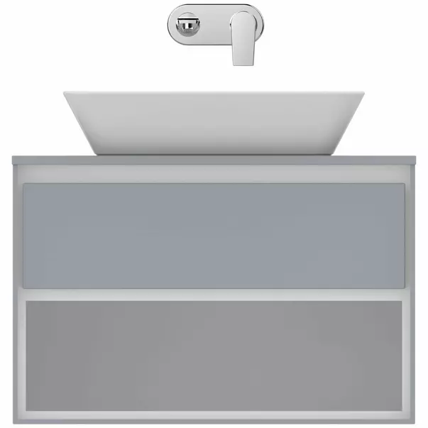 Dulap suspendat pentru lavoar gri deschis mat Ideal Standard Connect Air 80 cm cu spatiu depozitare [3]