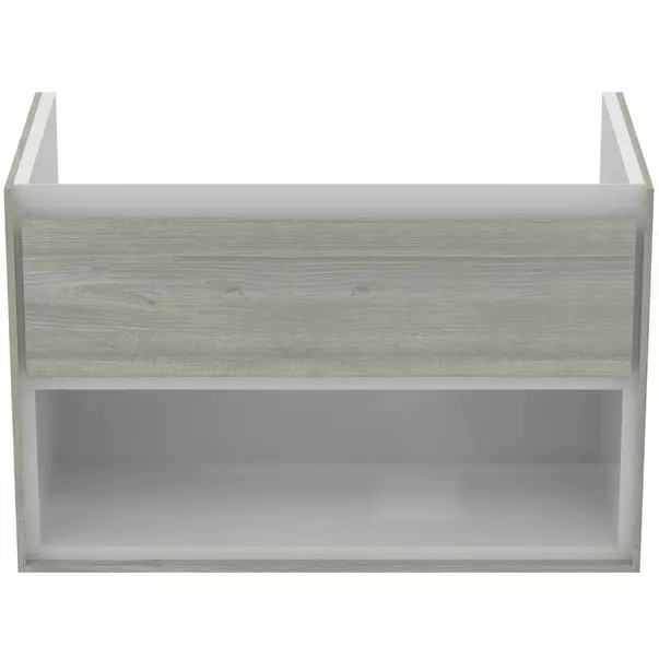  Dulapuri baie - Dulap suspendat pentru lavoar gri deschis lemn Ideal Standard Connect Air 80 cm cu spatiu depozitare