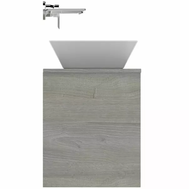Dulap suspendat pentru lavoar gri deschis lemn Ideal Standard Connect Air 80 cm cu spatiu depozitare [3]