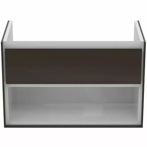  Dulapuri baie - Dulap suspendat pentru lavoar maro inchis lemn Ideal Standard Connect Air 80 cm cu spatiu depozitare