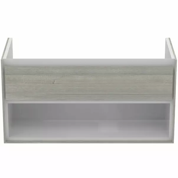 Dulapuri baie - Dulap suspendat pentru lavoar gri deschis lemn Ideal Standard Connect Air 100 cm cu spatiu depozitare