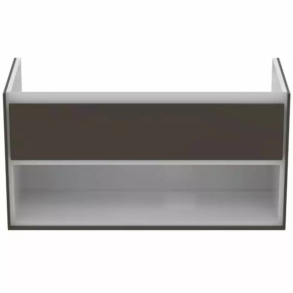 Dulap suspendat pentru lavoar maro inchis lemn Ideal Standard Connect Air 100 cm cu spatiu depozitare [2]