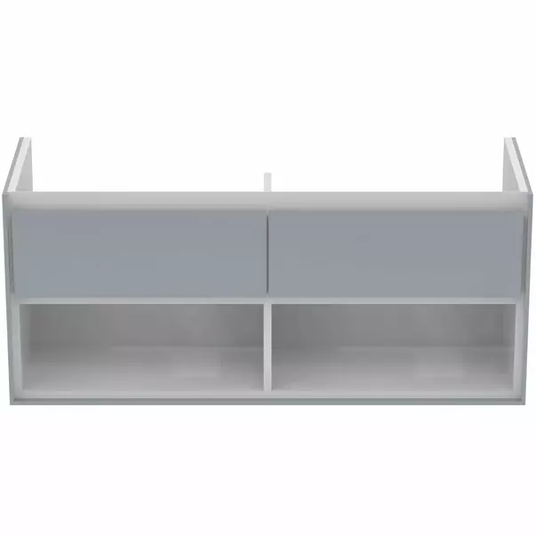  Dulapuri baie - Dulap suspendat pentru lavoar gri deschis mat Ideal Standard Connect Air 120 cm cu spatiu depozitare